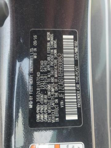 2017 SUBARU BRZ 2.0 PR JF1ZCAB14H9600852