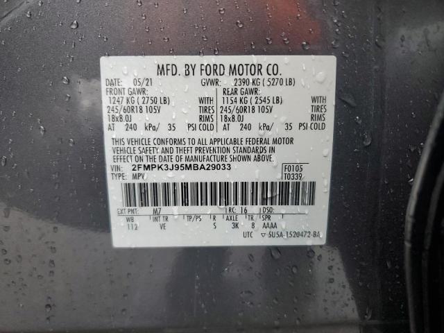 2021 FORD EDGE SEL - 2FMPK3J95MBA29033