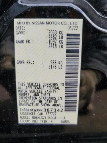 2022 NISSAN ALTIMA SR - 1N4BL4CWXNN387342