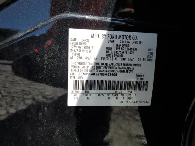 2022 FORD EDGE TITAN - 2FMPK4K92NBA53408