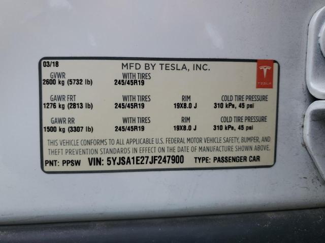 2018 TESLA MODEL S - 5YJSA1E27JF247900