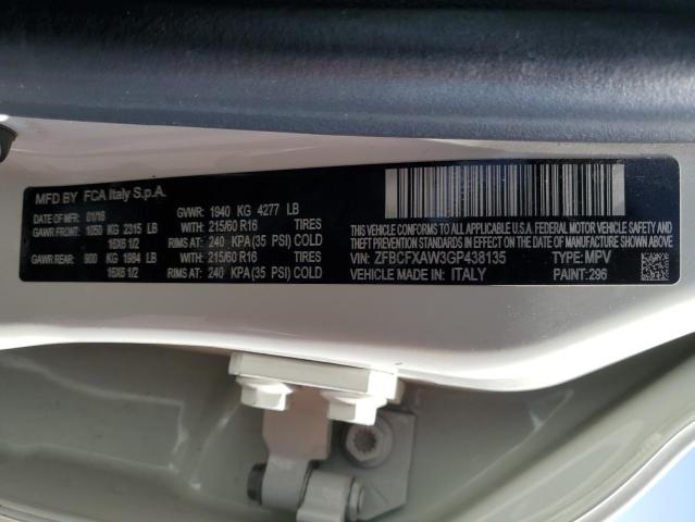 2016 FIAT 500X POP ZFBCFXAW3GP438135