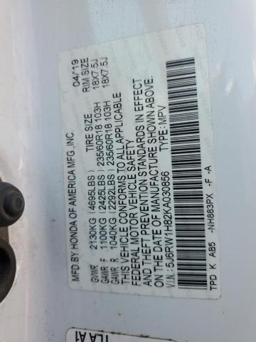 2019 HONDA CR-V EXL - 5J6RW1H82KA030856