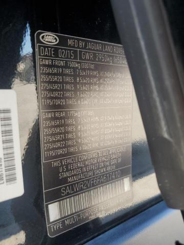 2015 LAND ROVER RANGE ROVE SALWR2VF6FA617410