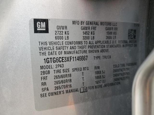 2015 GMC CANYON SLT 1GTG6CE3XF1146667