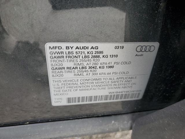 2019 AUDI SQ5 PREMIU WA1B4AFY4K2081649