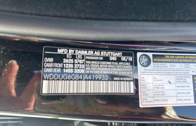 2018 MERCEDES-BENZ S 450 WDDUG6GB4JA419932