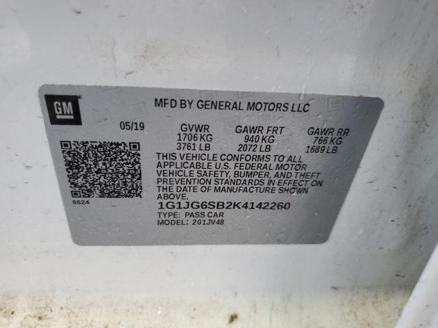 2019 CHEVROLET SONIC 1G1JG6SB2K4142260