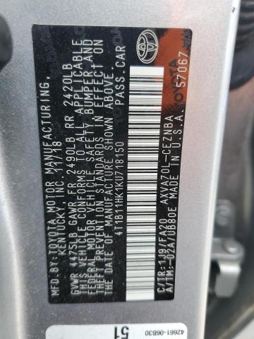 2019 TOYOTA CAMRY L - 4T1B11HK1KU718150