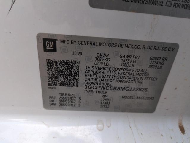 2021 CHEVROLET SILVERADO - 3GCPWCEK8MG122826