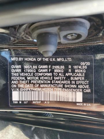 2021 HONDA CIVIC SPOR - SHHFK7H45MU402834