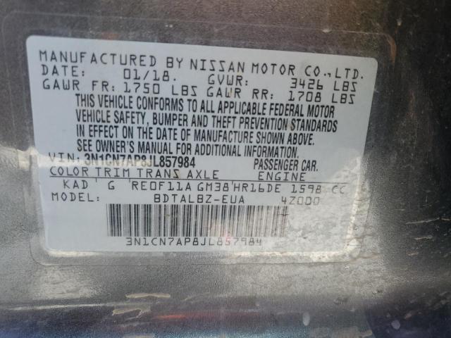 2018 NISSAN VERSA S - 3N1CN7AP8JL857984