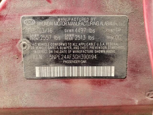 2016 HYUNDAI SONATA SE - 5NPE24AF3GH390194