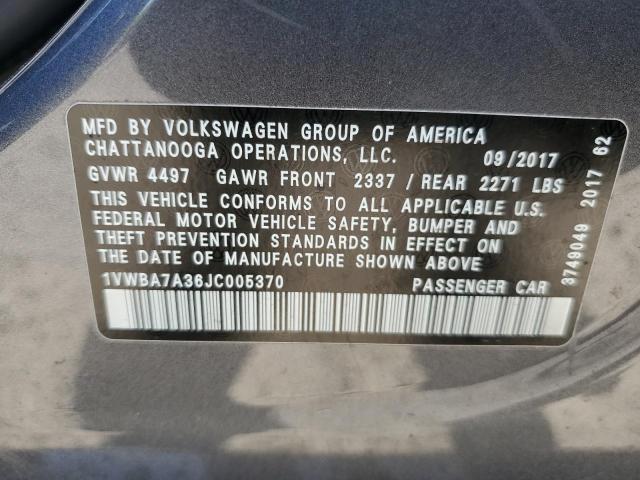 2018 VOLKSWAGEN PASSAT SE - 1VWBA7A36JC005370