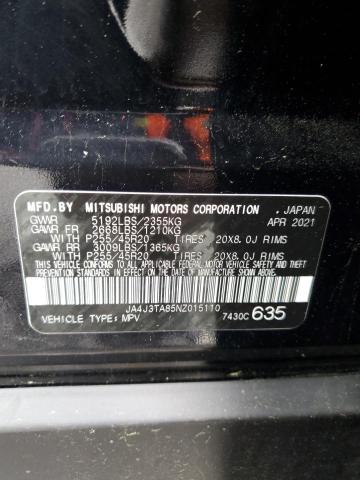 2022 MITSUBISHI OUTLANDER - JA4J3TA85NZ015110