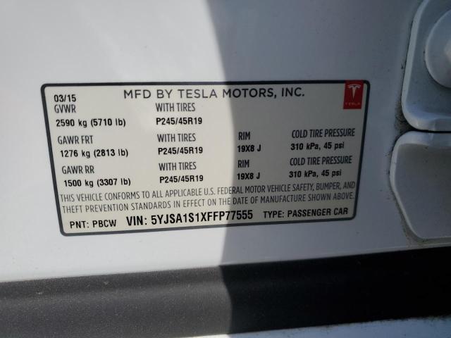 2015 TESLA MODEL S 70 - 5YJSA1S1XFFP77555