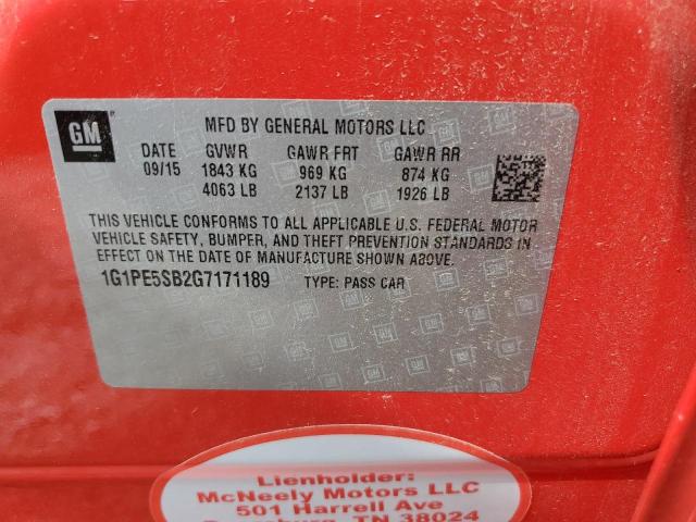 2016 CHEVROLET CRUZE LIMITED LT 1G1PE5SB2G7171189