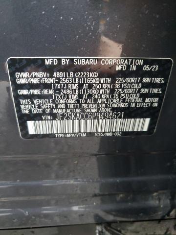 2023 SUBARU FORESTER JF2SKACC6PH494621