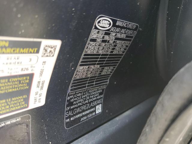 2020 LAND ROVER RANGE ROVE - SALGW2RE2LA580463