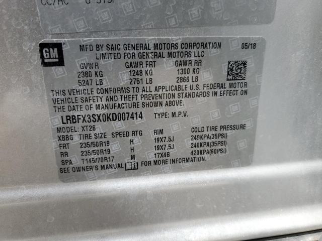 2019 BUICK ENVISION P - LRBFX3SX0KD007414
