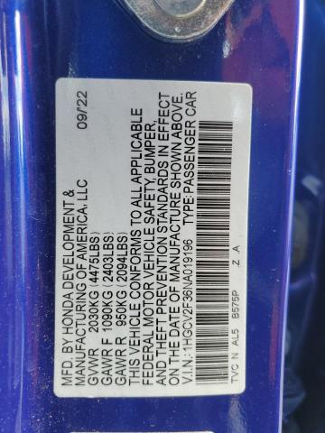 2022 HONDA ACCORD SPO - 1HGCV2F36NA019196
