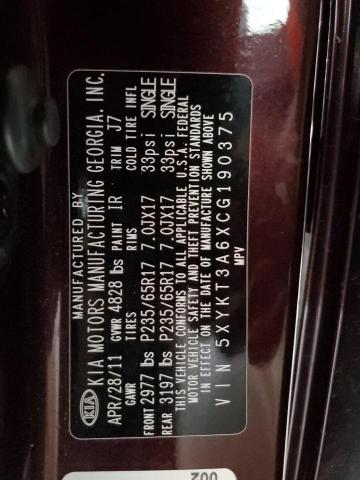 2012 KIA SORENTO BA - 5XYKT3A6XCG190375