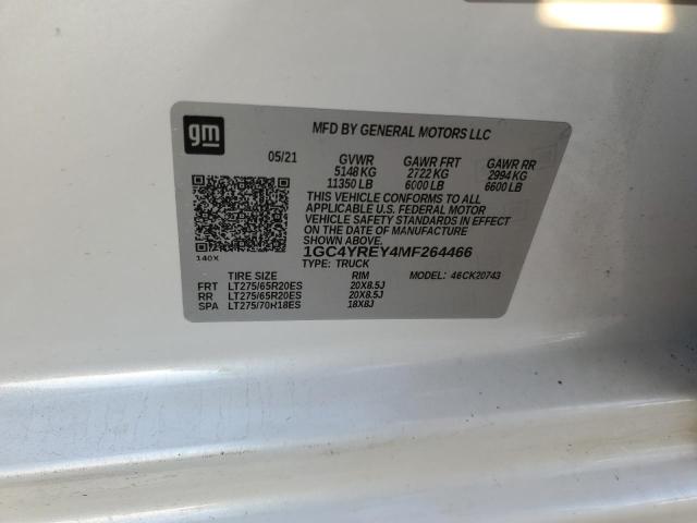 2021 CHEVROLET SILVERADO - 1GC4YREY4MF264466