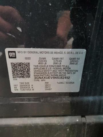 2022 CHEVROLET EQUINOX LT 3GNAXUEV5NS162452