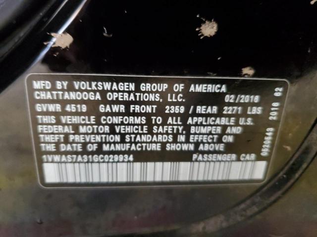 2016 VOLKSWAGEN PASSAT S - 1VWAS7A31GC029934