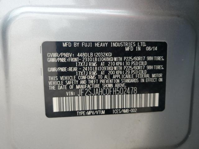 2015 SUBARU FORESTER 2 - JF2SJAHC0FH502478