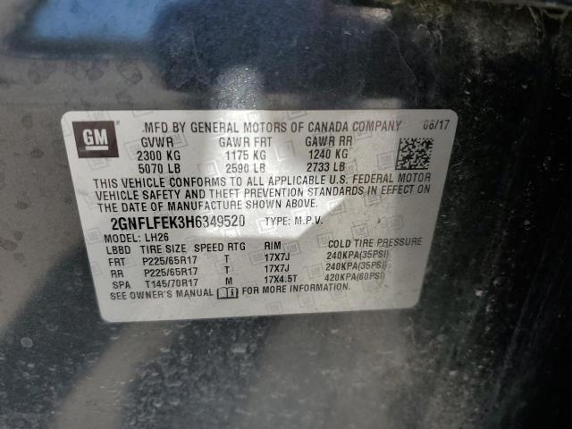 2017 CHEVROLET EQUINOX LT - 2GNFLFEK3H6349520