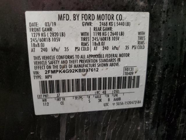 2019 FORD EDGE SE - 2FMPK4G92KBB97612