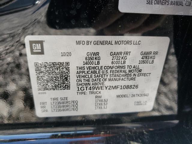 2021 GMC SIERRA K35 - 1GT49WEY2MF108826