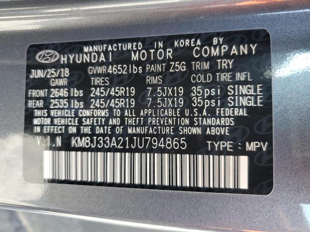 2018 HYUNDAI TUCSON VAL KM8J33A21JU794865