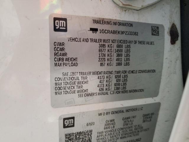 2023 CHEVROLET 1500 PU EX 1GCRABEK9PZ333362