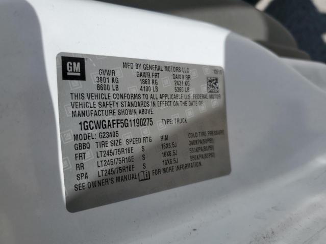 2016 CHEVROLET EXPRESS G2 - 1GCWGAFF5G1190275
