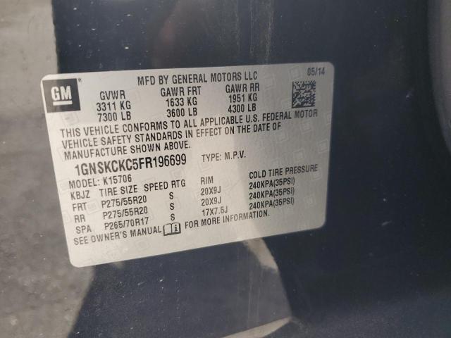 2015 CHEVROLET TAHOE K150 - 1GNSKCKC5FR196699