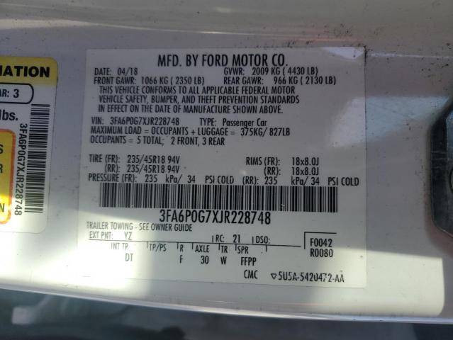 2018 FORD FUSION S - 3FA6P0G7XJR228748