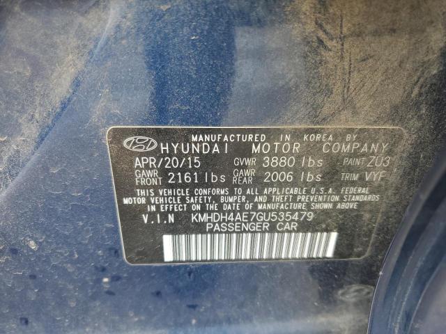 2016 HYUNDAI ELANTRA SE - KMHDH4AE7GU535479
