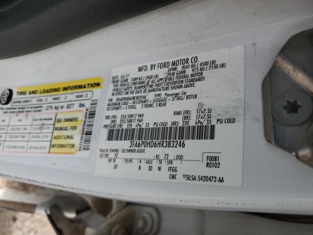 2017 FORD FUSION SE - 3FA6P0HD6HR383246