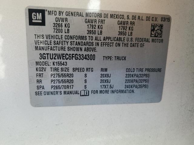 2015 GMC SIERRA K15 - 3GTU2WEC6FG334300