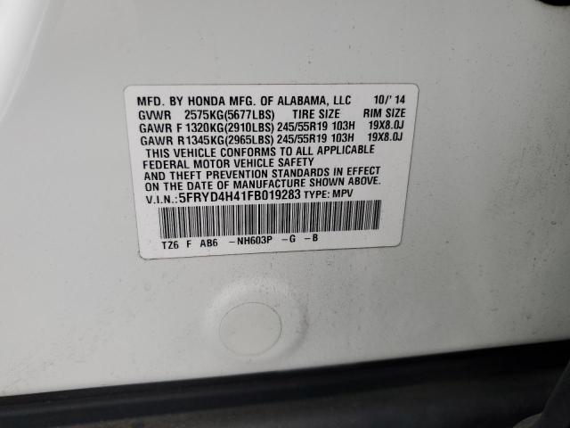 2015 ACURA MDX TECHNO - 5FRYD4H41FB019283