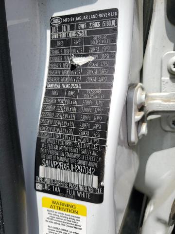 2018 LAND ROVER RANGE ROVE - SALVP2RX6JH297042