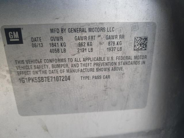 2014 CHEVROLET CRUZE LT - 1G1PK5SB7E7107204
