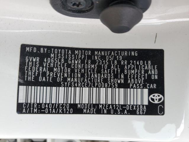 2020 TOYOTA COROLLA SE - 5YFS4RCE7LP008759