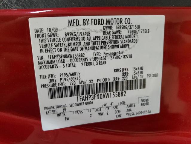 2010 FORD FOCUS SE - 1FAHP3FN0AW155882