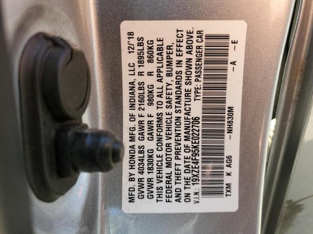 2019 HONDA INSIGHT TO 19XZE4F95KE022706