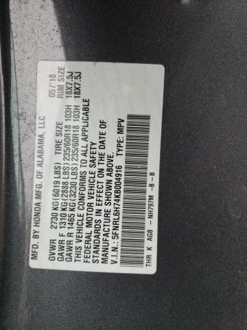 2019 HONDA ODYSSEY EX - 5FNRL6H74KB004916