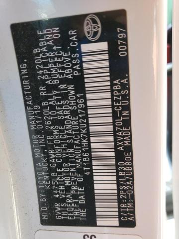 2019 TOYOTA CAMRY XSE - 4T1B61HK7KU217961