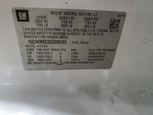 2016 CHEVROLET SILVERADO - 1GCVKNEC0GZ289760